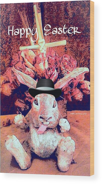 Sculpture Wood Print featuring the sculpture Happy Easter Bunny Gent by Christine McCole