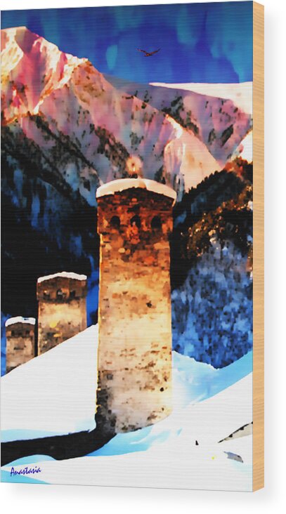 Mountain Wood Print featuring the photograph Keeper of the Light Adishi Svaneti by Anastasia Savage Ealy