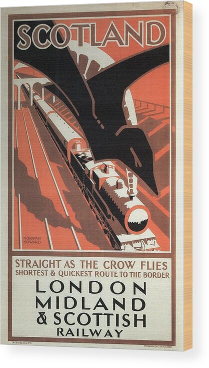 London Wood Print featuring the mixed media London Midland and Scottish Railway - Scotland - Retro travel Poster - Vintage Poster by Studio Grafiikka