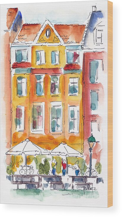 Impressionism Wood Print featuring the painting Nyhavn by Pat Katz