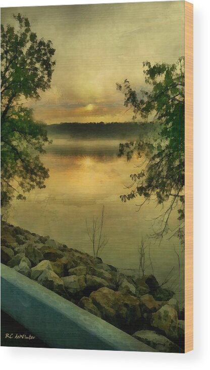 Landscape Wood Print featuring the painting Sunset Splendor by RC DeWinter