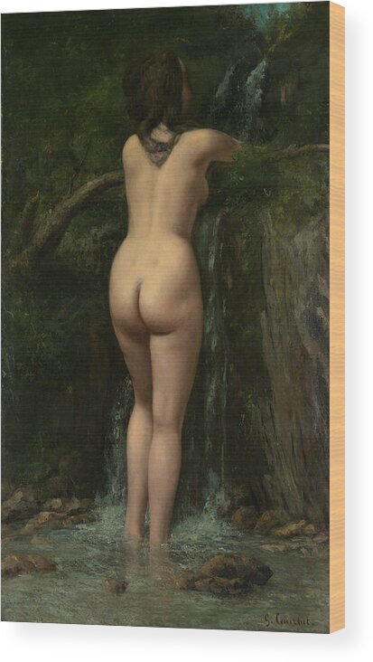 Gustave Courbet Wood Print featuring the painting The Source, 1862 by Gustave Courbet