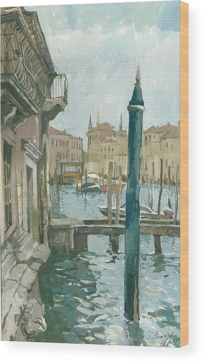 Venice Wood Print featuring the painting Venice. Blue Day by Igor Sakurov