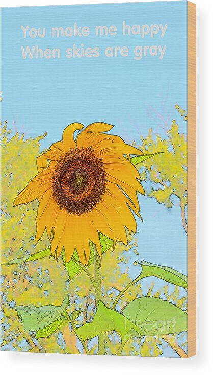 Flowers Wood Print featuring the photograph You Are My Sunshine by Jim Cook