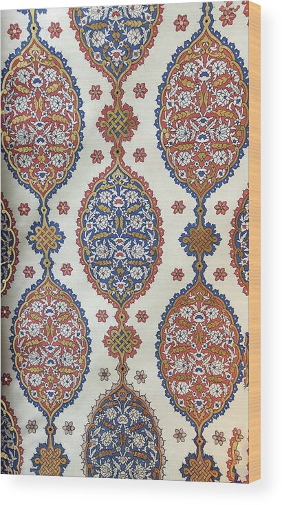 Istanbul Wood Print featuring the photograph Iznik lapis tiles with flower pattern #2 by Steve Estvanik