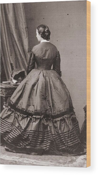 1860-1869 Wood Print featuring the photograph Back View Fashion by Disderi & Co