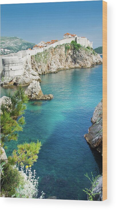 Scenics Wood Print featuring the photograph City Walls Of Dubrovnik by Mehmed Zelkovic