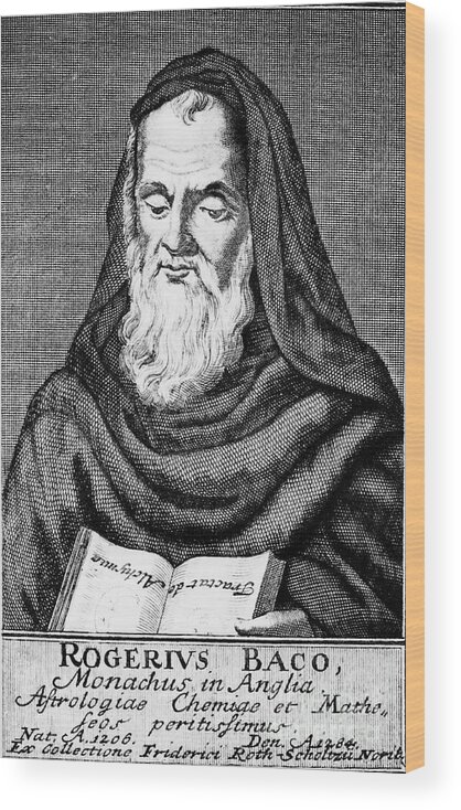 Engraving Wood Print featuring the drawing Roger Bacon, Philosopher And Scientist by Print Collector
