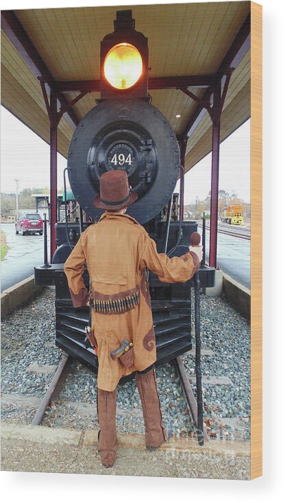 Halloween Wood Print featuring the photograph Steampunk Gentleman Costume 6 by Amy E Fraser