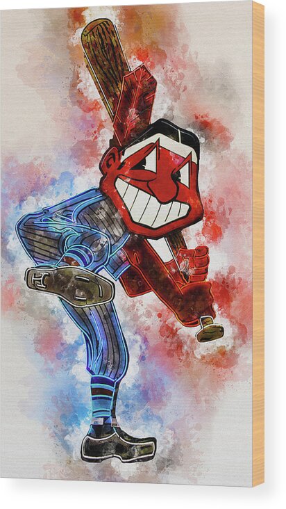 Chief Wahoo Wood Print featuring the digital art The Chief by Pheasant Run Gallery