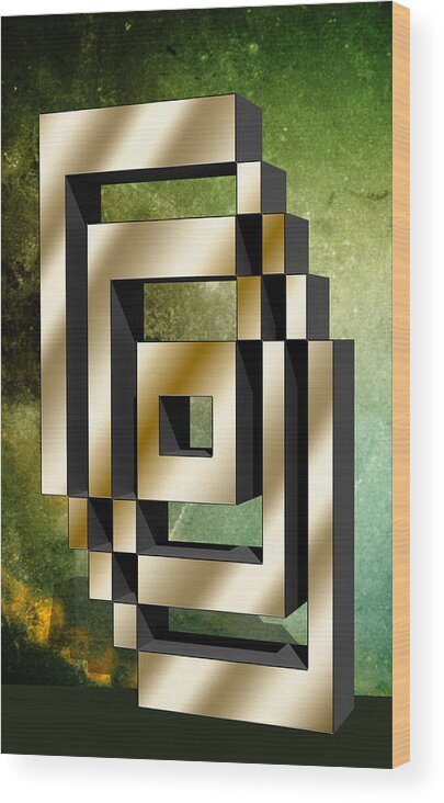 Staley Wood Print featuring the digital art Vertical Design 6 by Chuck Staley