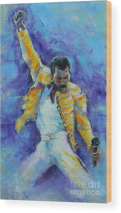 Freddie Wood Print featuring the painting We Are The Champions by Dan Campbell