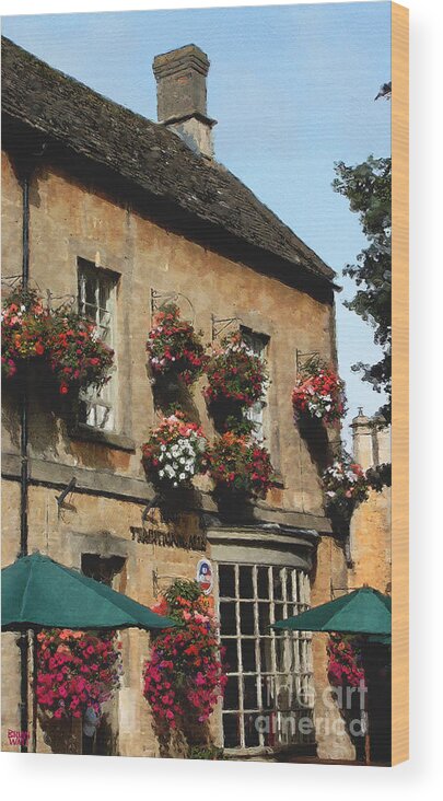 Bourton-on-the-water Wood Print featuring the photograph Bourton Pub by Brian Watt