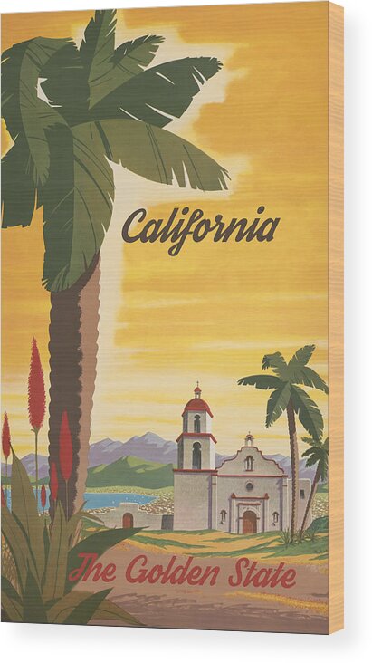California Wood Print featuring the digital art California by Long Shot