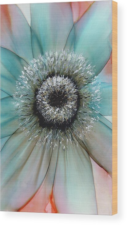 Floral Wood Print featuring the painting Center of Attention III by Kimberly Deene Langlois