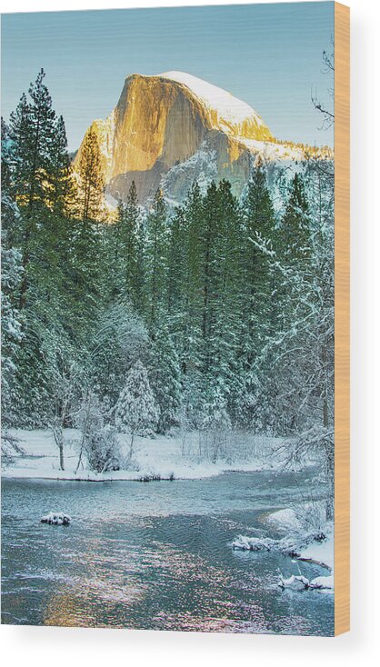 Yosemite National Park Wood Print featuring the photograph Half Dome in Winter by Susan Eileen Evans