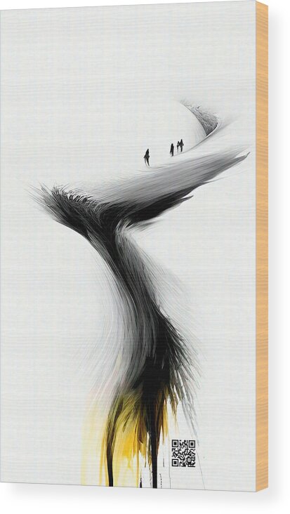 Motivational Wood Print featuring the digital art Keep Going by Rafael Salazar