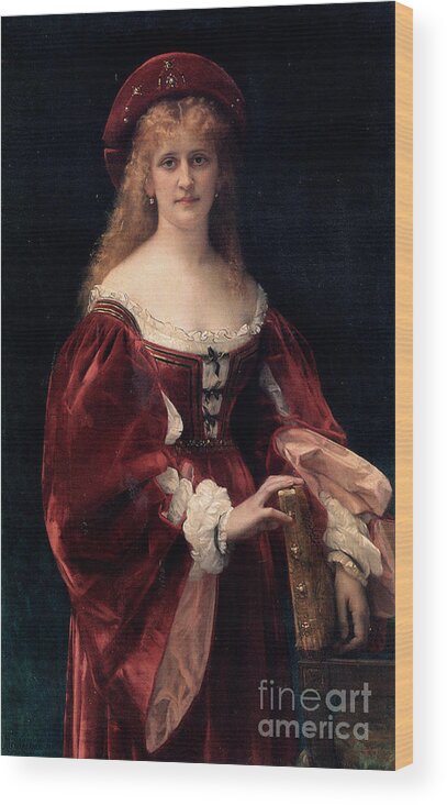 Alexandre Cabanel Wood Print featuring the painting Patricienne De Venise by Alexandre Cabanel