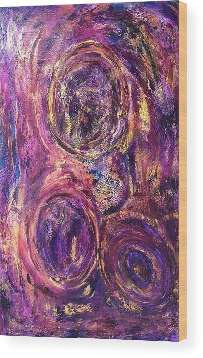 Abstract Wood Print featuring the painting Perpetual by Rachelle Stracke