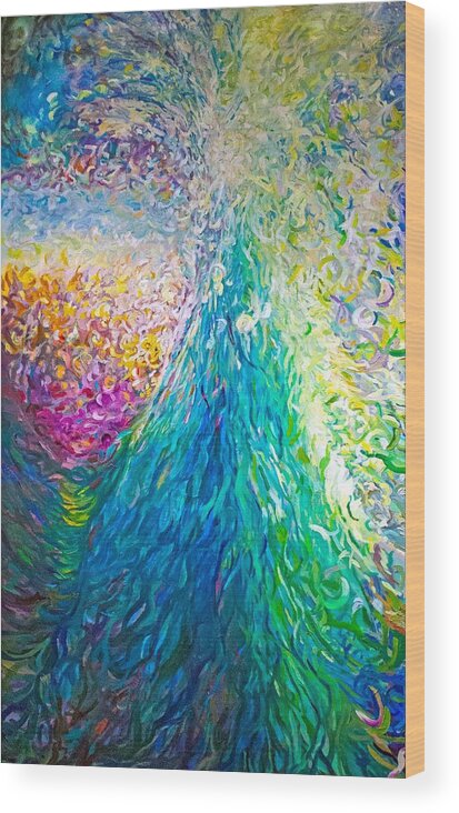 Bounce Wood Print featuring the painting Spring by Nancy Shuler