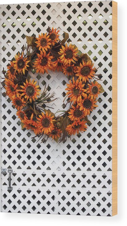 Photography Wood Print featuring the photograph Sunflower Wreath by Dorothy Lee