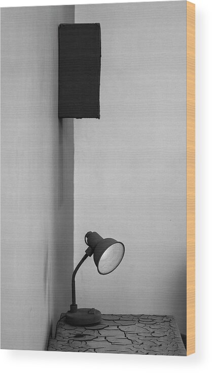 Minimalism Wood Print featuring the photograph Table Lamp by Prakash Ghai