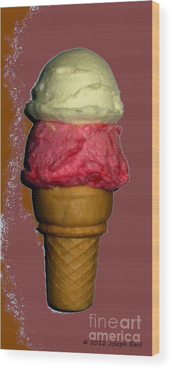 Ice Cream Wood Print featuring the photograph Artistic Ice Cream Cone by Joseph Baril