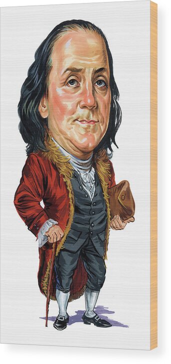 Benjamin Franklin Wood Print featuring the painting Benjamin Franklin by Art 