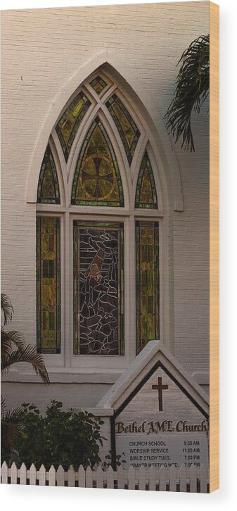 Ame Church Wood Print featuring the photograph Bethel A M E Key West by Ed Gleichman