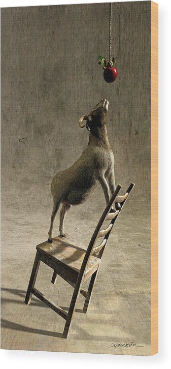 Goat Wood Print featuring the digital art Equilibrium by Cynthia Decker