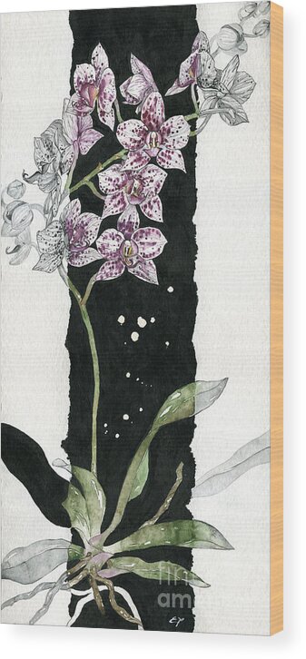 Art Wood Print featuring the painting Flower ORCHID 04 Elena Yakubovich by Elena Daniel Yakubovich