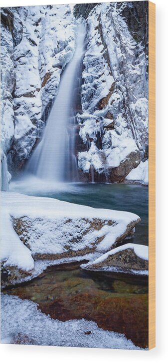 2:4 Wood Print featuring the photograph Glen Ellis Falls - Winter Beauty by Jeff Sinon