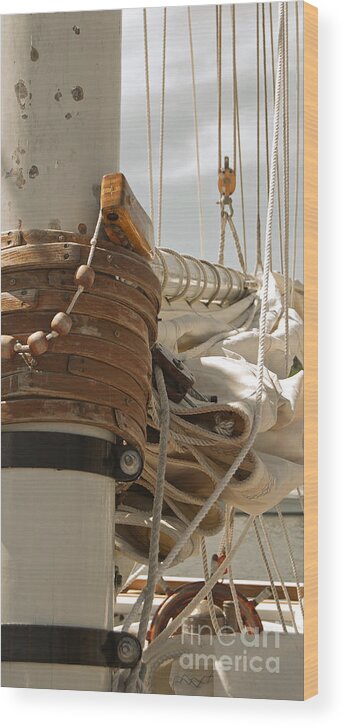 Schooner Wood Print featuring the photograph Mast Hoops II by Jani Freimann