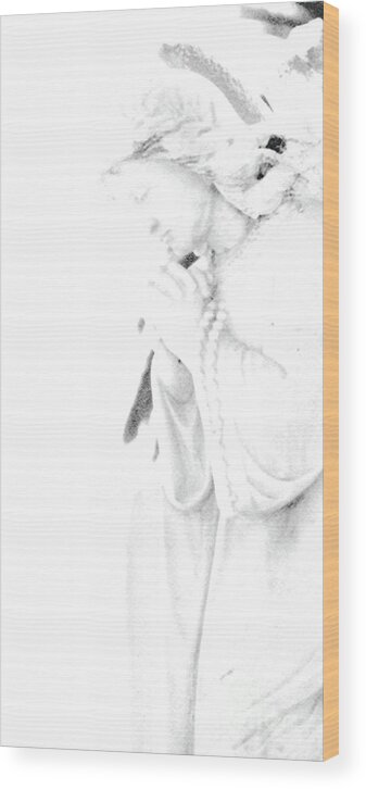 Statuary Wood Print featuring the photograph Pray by Linda Shafer