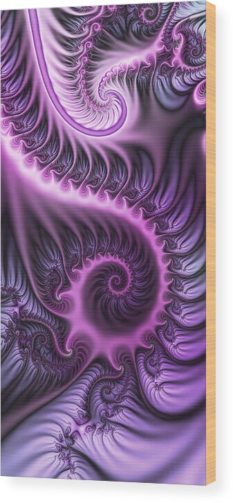 Abstract Wood Print featuring the digital art Purple and Friends by Gabiw Art