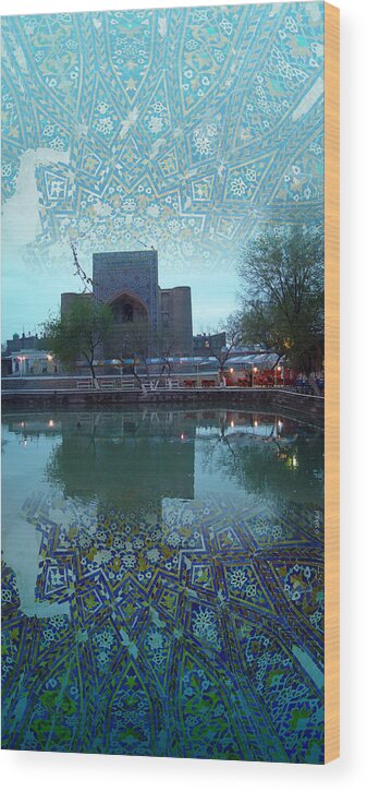 Central Asia Wood Print featuring the photograph School and Pool by Mamoun Sakkal