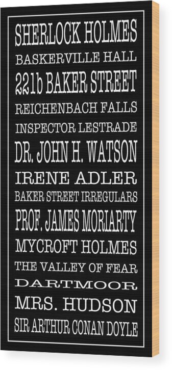 Sherlock Wood Print featuring the photograph Sherlock Holmes Bus Scroll 2 by Lou Ford
