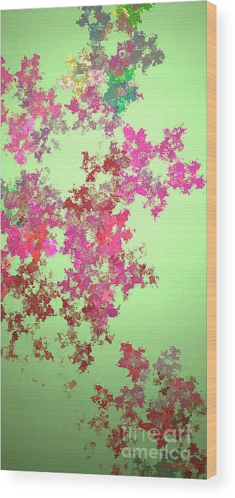 Digital Art Wood Print featuring the painting Spring Bouquet by Tatjana Popovska