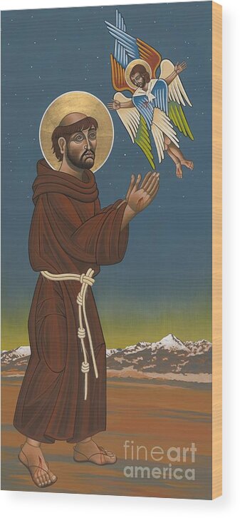 St. Francis Wood Print featuring the painting St. Francis Patron of Colorado 186 by William Hart McNichols