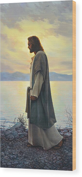 Jesus Wood Print featuring the painting Walk with Me by Greg Olsen