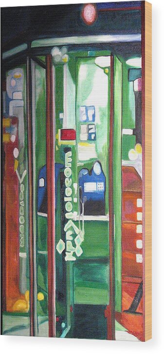 Abstract Wood Print featuring the painting Calling Dam by Patricia Arroyo