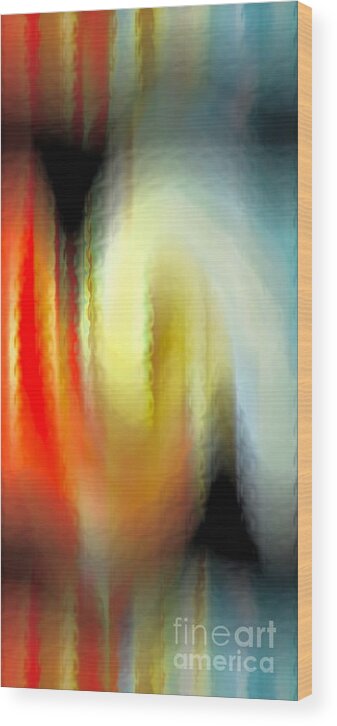 Abstract Wood Print featuring the digital art Evanescent Emotions by Gwyn Newcombe