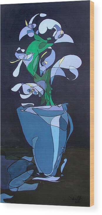 Floral Wood Print featuring the painting Floral IV by John Gibbs