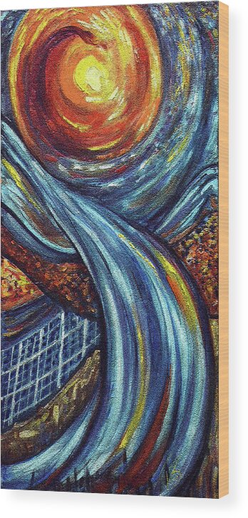 Abstract Wood Print featuring the painting Ray of hope 3 by Harsh Malik
