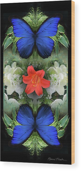 Botanical Wood Print featuring the photograph Red Daylily by Bruce Frank