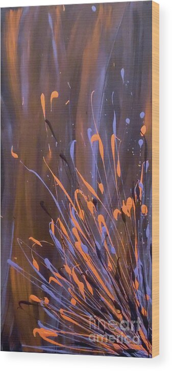 Action Abstract Wood Print featuring the painting Revival by Jilian Cramb - AMothersFineArt