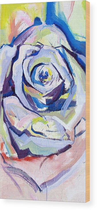 Florals Wood Print featuring the painting Rose Number 2 by John Gholson