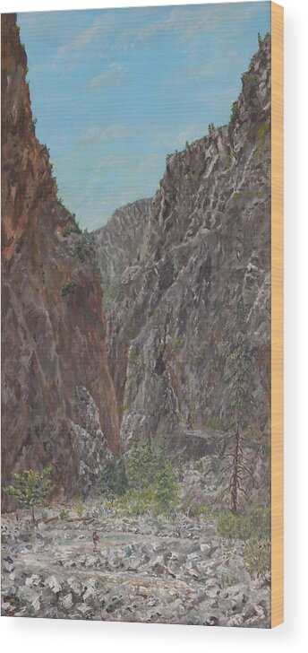 Samaria Wood Print featuring the painting Samaria Gorge by David Capon