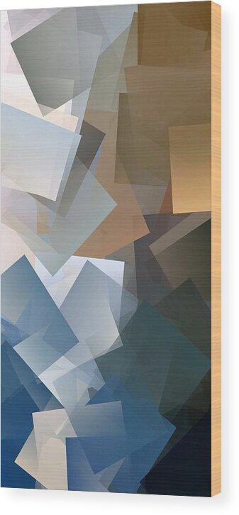 Abstract Wood Print featuring the digital art Simple Cubism Abstract 78 by Chris Butler