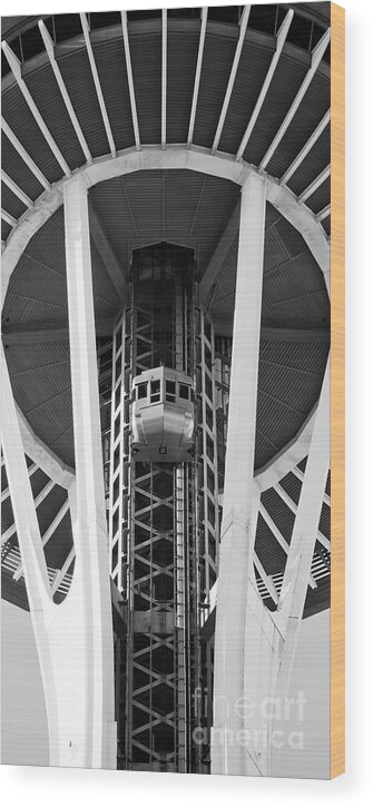 Space Needle Wood Print featuring the photograph Space Needle Seattle by Chris Dutton